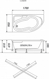 Triton Акриловая ванна София 170x95 L – фотография-7